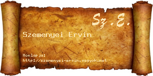 Szemenyei Ervin névjegykártya